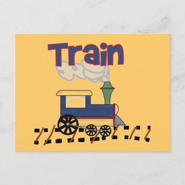 Train on Track Tshirts and Gifts Postcard (Front)