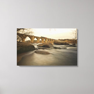Train over James River Canvas Print