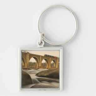 Train over James River Keychain