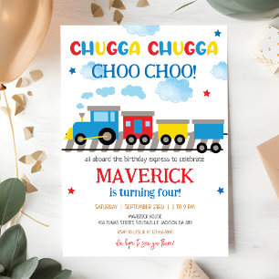 Train Party Kids Boy Birthday Invitation