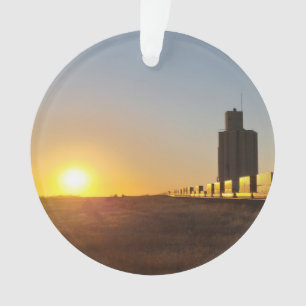 Train passant par un ascenseur à grain