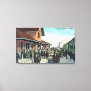 Train Passengers De-Boarding Canvas Print