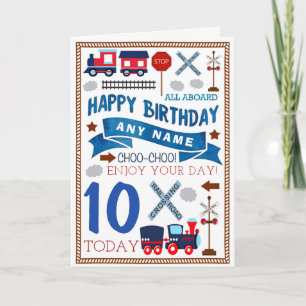 Train Personalised Birthday Card