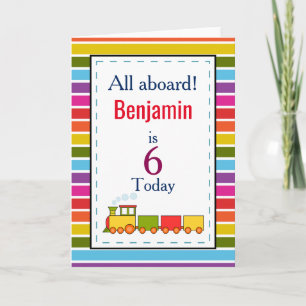 Train Personalized Any Age Birthday Card