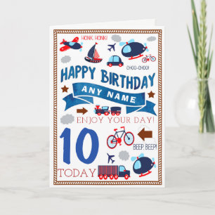 Train Plane Boat Car Personalised Birthday Card