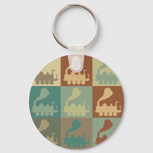 Train Pop Art Keychain (Front)