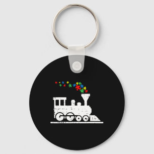 Train Puzzle Piece Autism Awareness Cute Boys Kids Keychain