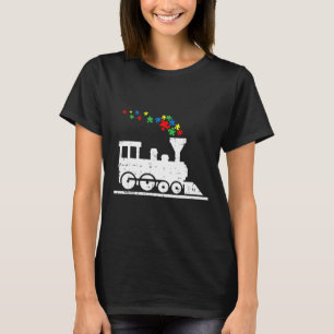 Train Puzzle Piece Autism Awareness Cute Boys Kids T-Shirt