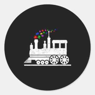 Train puzzle piece autism awareness month kids boy classic round sticker