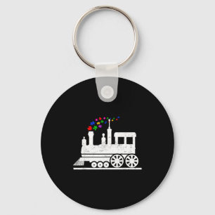 Train puzzle piece autism awareness month kids boy keychain