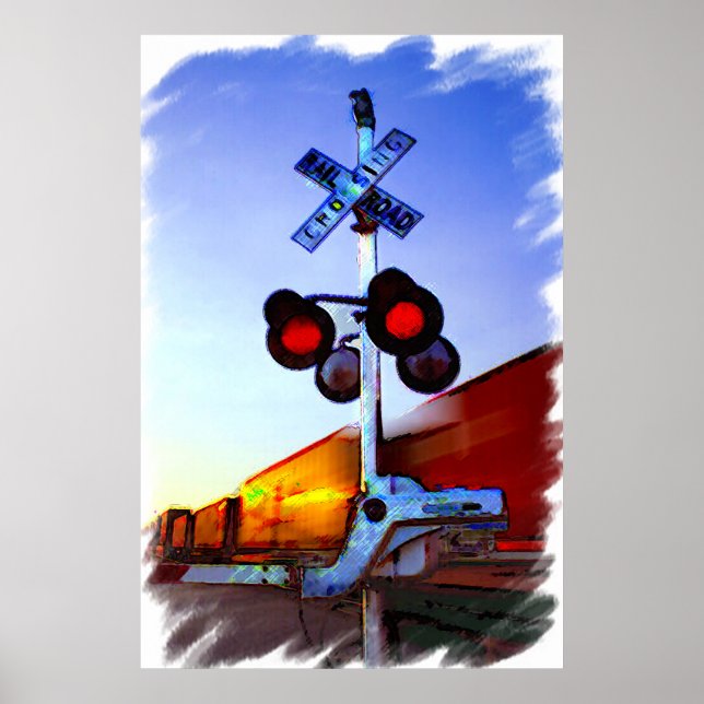 Train Racing Through Town Poster (Front)