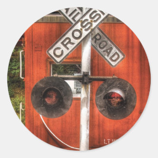 Train - RailRoad Crossing Classic Round Sticker