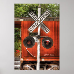 Train - RailRoad Crossing Poster