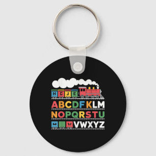 Train Railroad Lover Abc Alphabet A-z Abcs Kinderg Keychain