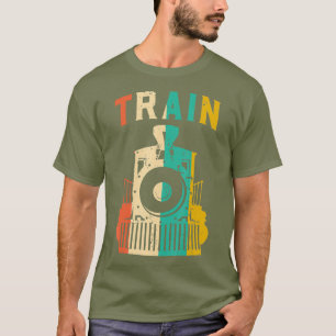 Train Railroad Lover Grandpa Dad Gift T-Shirt