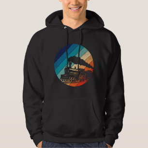 Train Railroad Vintage Retro Locomotive Old Model Hoodie