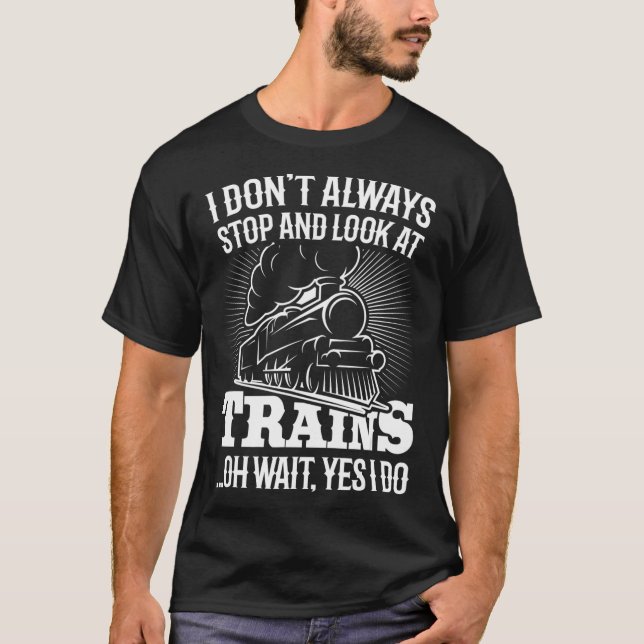 Train Railroad Vintage Train  Funny Train T-Shirt (Front)