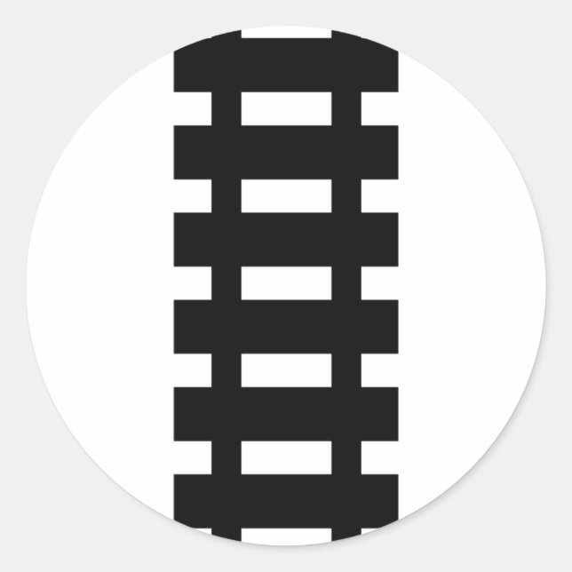 train railway black icon classic round sticker (Front)