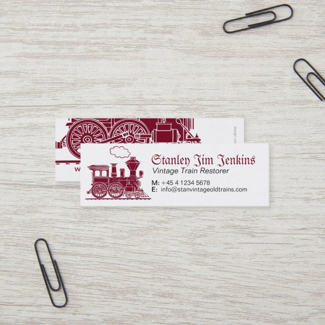 Train restorer skinny business card (Front/Back In Situ)