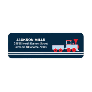 Train Return Address Label, Birthday Party