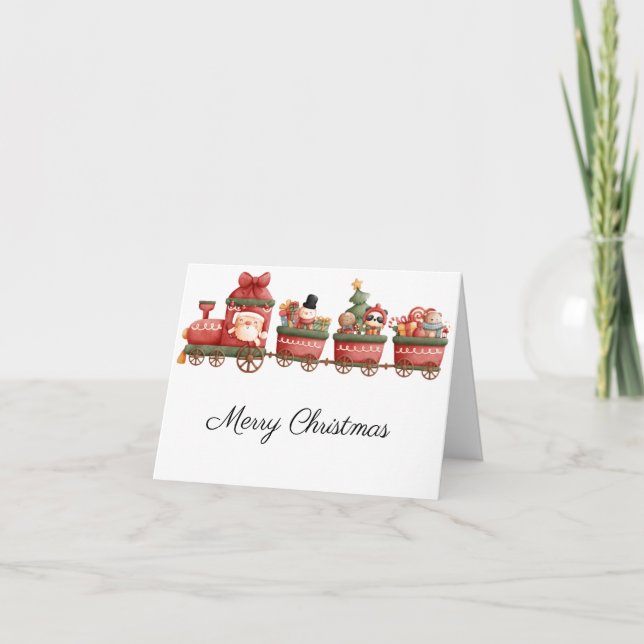 Train Ride With Santa And Friends Holiday Card (Front)