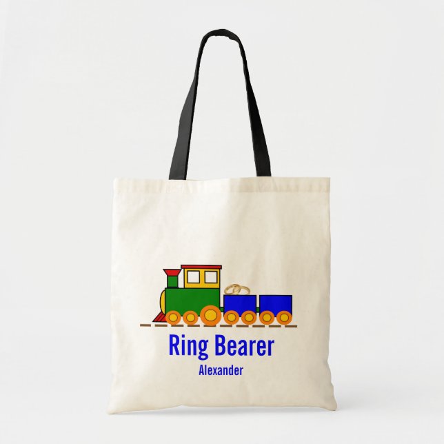 Train Ring Bearer Wedding Tote Bag (Front)