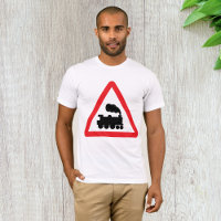 Train Road Sign Mens T-Shirt