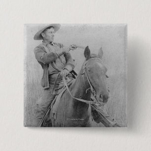 Train Robber Will "Dixon" Roberts 2 Inch Square Button