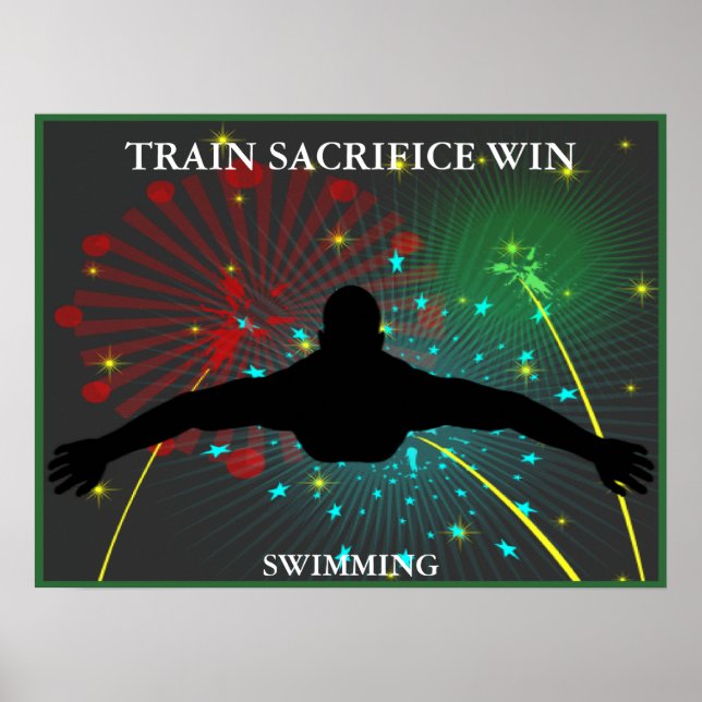 Train Sacrifice Win Swimming Poster (Front)