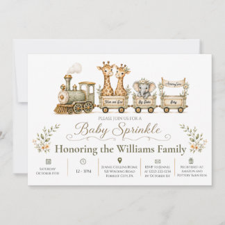 Train Safari Big Sister Baby Sprinkle Invite