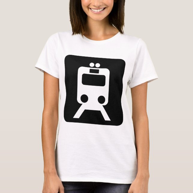Train Sign - Black T-Shirt (Front)