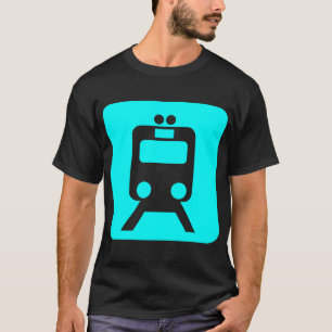 Train Sign - Cyan T-Shirt