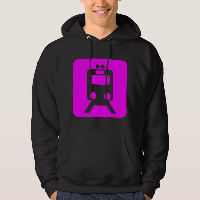 Train Sign - Magenta Hoodie (Front)