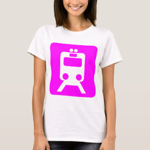 Train Sign - Magenta T-Shirt