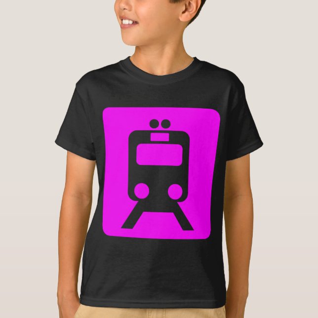 Train Sign - Magenta T-Shirt (Front)