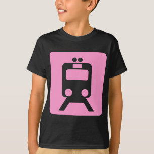 Train Sign - Pink T-Shirt