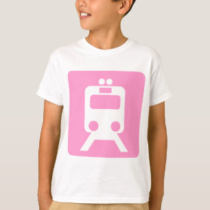 Train Sign - Pink T-Shirt