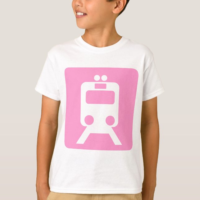 Train Sign - Pink T-Shirt (Front)