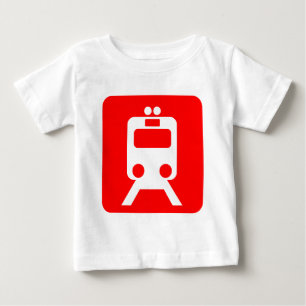Train Sign - Red Baby T-Shirt