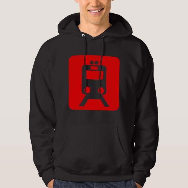 Train Sign - Red Hoodie (Front)