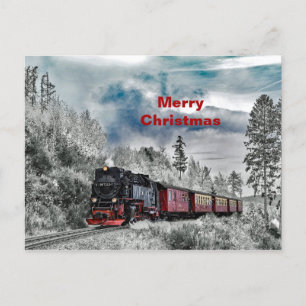 Train Snow Photo Postcard