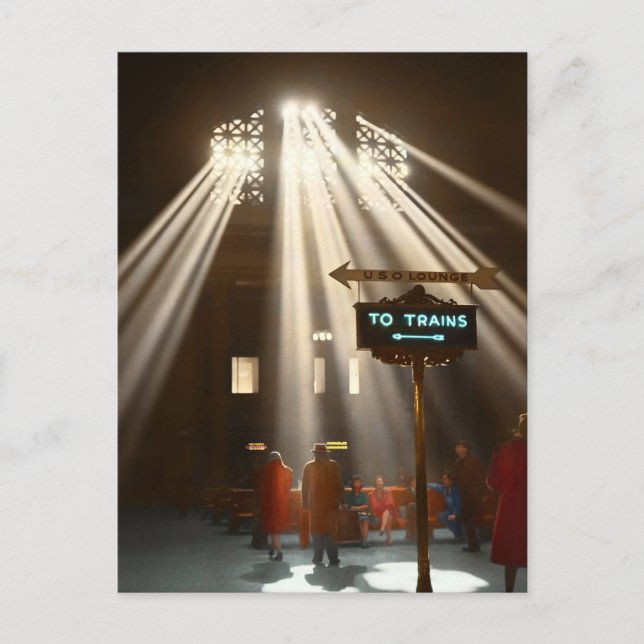 Train Station - Chicago - Let there be light 1943 Postcard (Front)