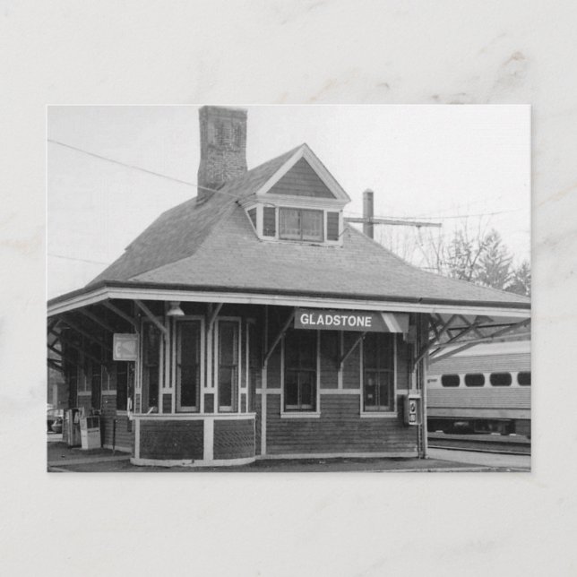 Train Station, Gladstone, New Jersey Vintage Postcard (Front)