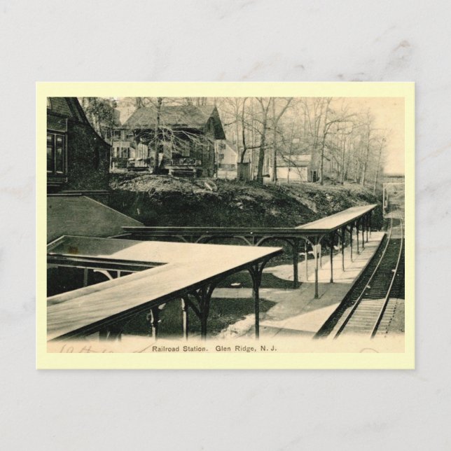 Train Station, Glen Ridge, New Jersey Vintage Postcard (Front)
