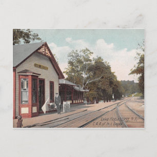 Train Station, Lake Hopatcong, New Jersey Vintage Postcard