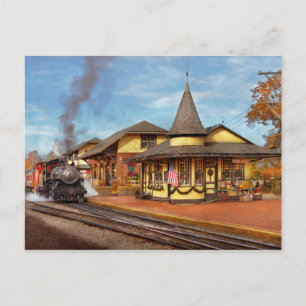 Train Station - New Hope Steam Railway Postcard