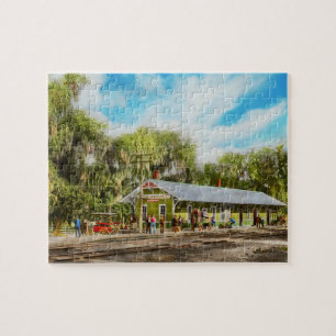 Train Station - New Smyrna Train Station 1904 Jigsaw Puzzle