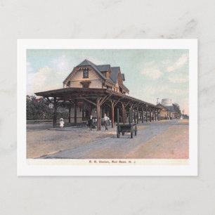 Train Station, Red Bank, NJ 1908 Vintage Postcard