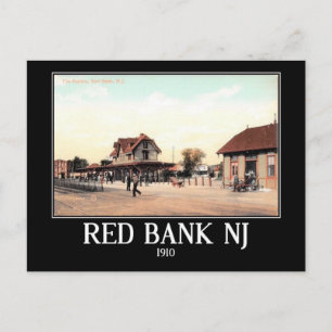 Train Station, Red Bank, NJ Vintage Postcard