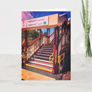 Train station stairs card